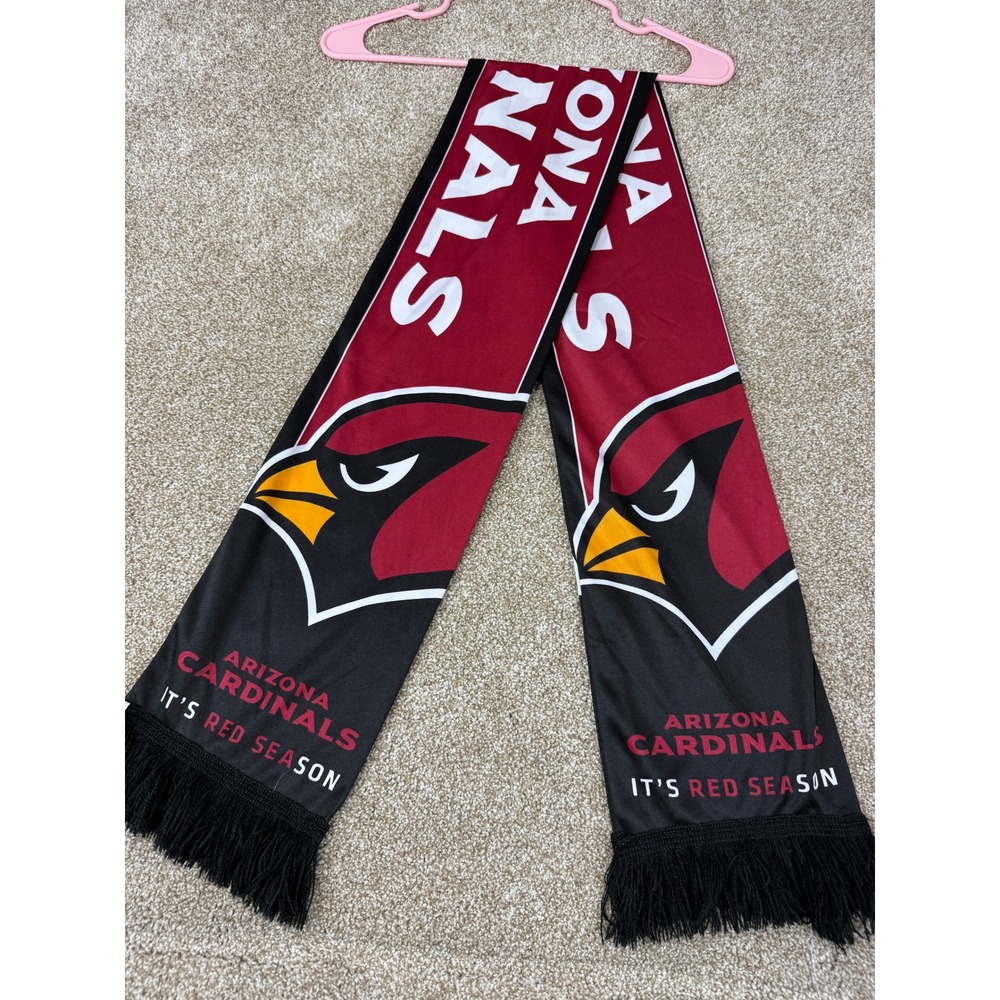 Arizona Cardinals NFL Scarf Red Black Its Red Season Fringed Fan Gear Accessory